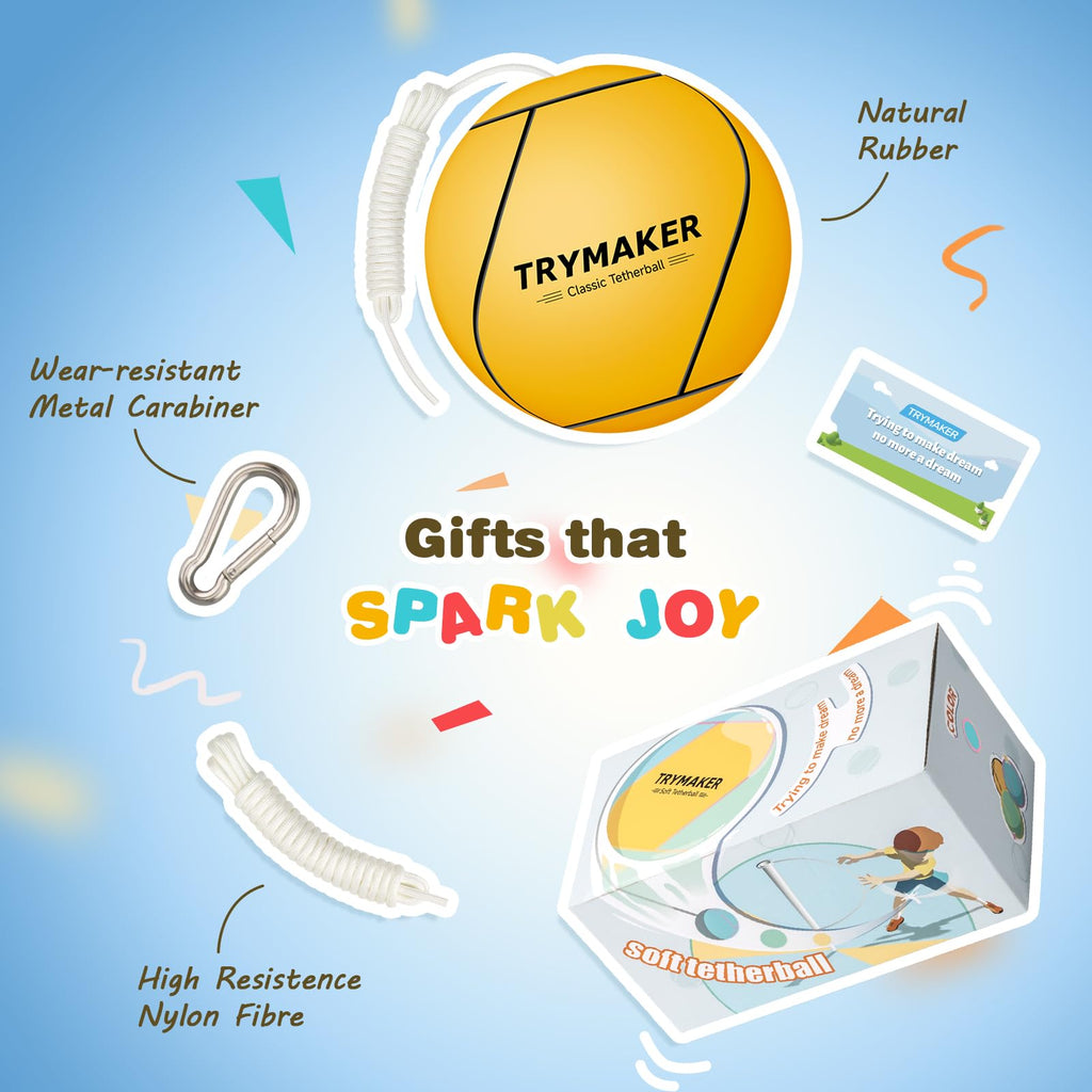 Trymaker Tetherball Ball and Rope, Tether Balls and Rope Set Replacement