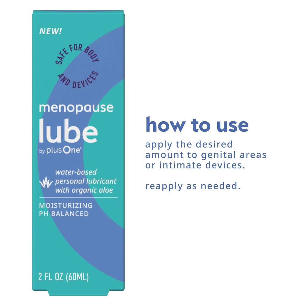 plusOne Menopause Lube – Water-Based Lubricant with Organic Aloe, 2 fl oz