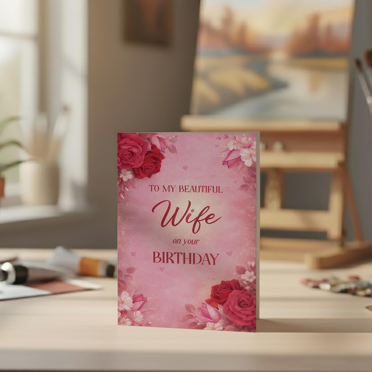 Wife Birthday Card With Printed Verse Premium A5 Size UK Made