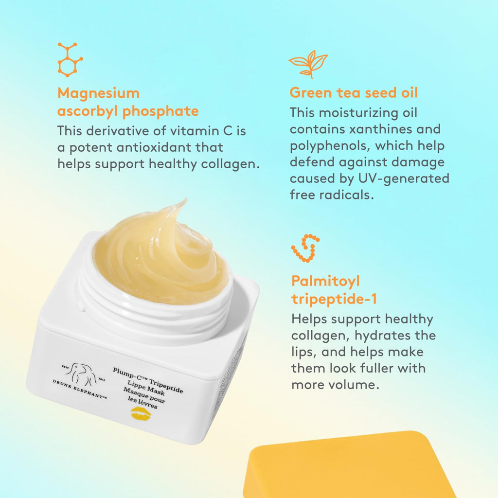 Buy now Drunk Elephant Plump-C Tripeptide Lippe Mask- 20 g/ 0.7oz - Clean Clinical Skincare - Cruelty-Free- Free of Essential Oils, Silicones, and Fragrance at indiglob india