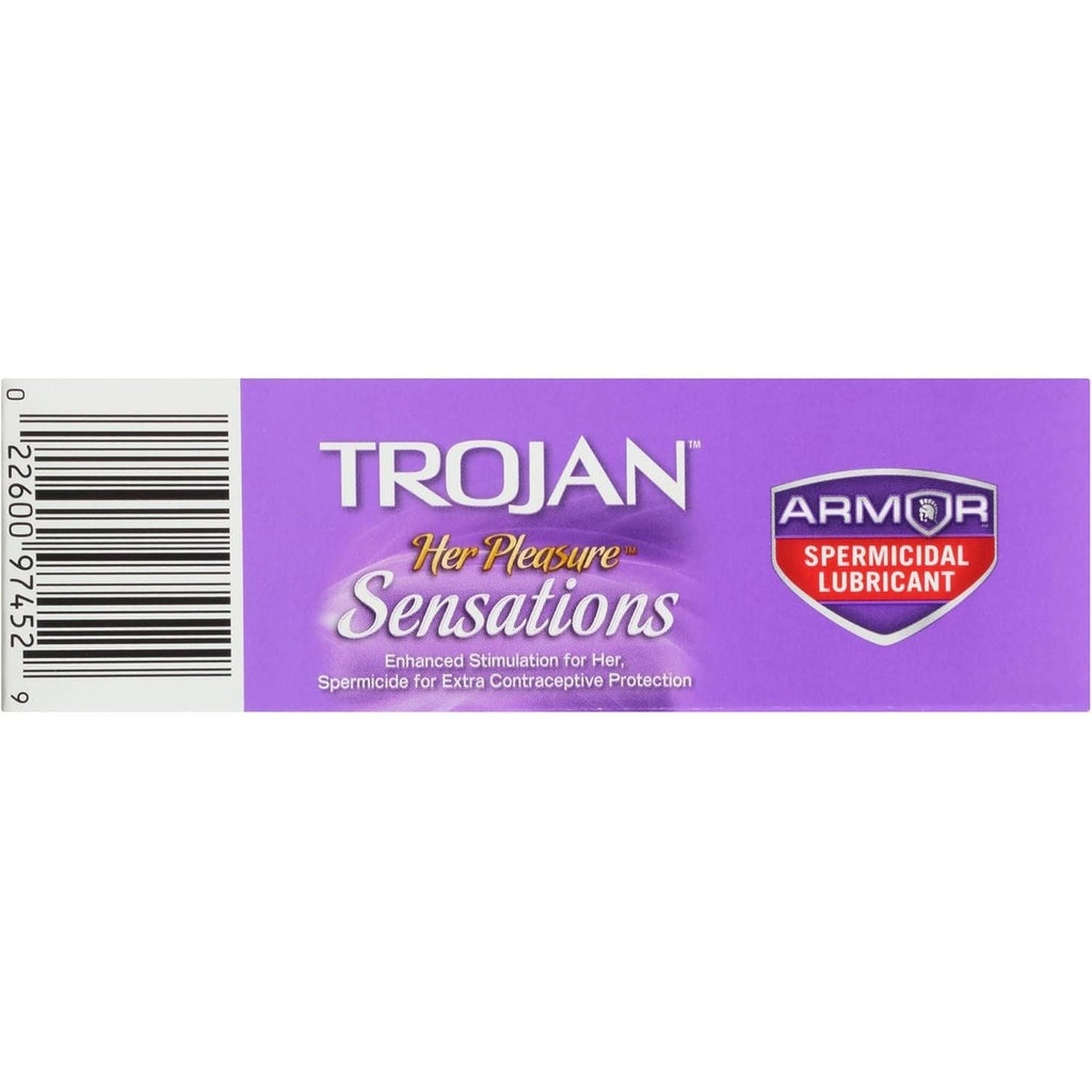 Buy now Trojan Her Pleasure Sensations Spermicidal Lubricated Condoms, 12ct at indiglob india