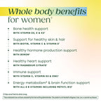 MegaFood Whole Body Multivitamin for Women with 25 Nutrients, 60 Capsules