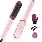 TYMO Hair Straightener Brush, Hot Comb Hair Straighteners for Women | Hair Straightener Comb, Straightening Brush with 5 Heat Settings, 20s Fast Heating & Dual Voltage, Black