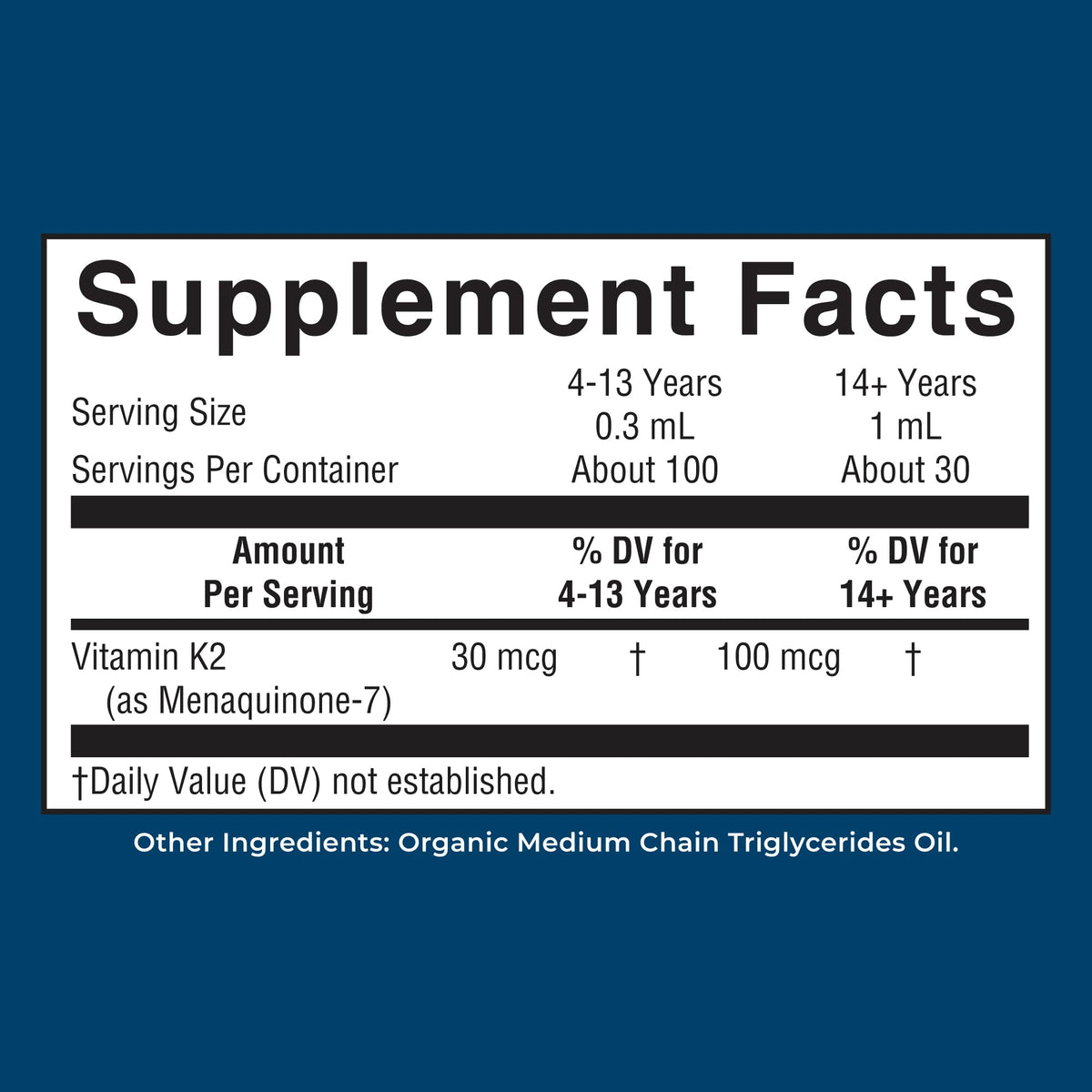 MARYRUTH'S USDA Organic Vitamin K2 MK7 Liquid Drops for Adults & Kids, 1 oz