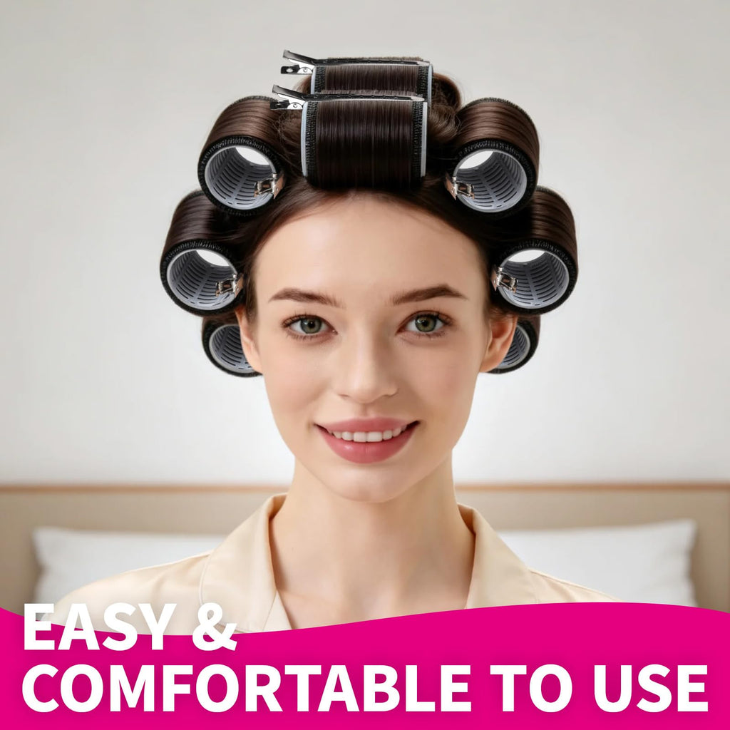 Teenitor 18Pcs Hair Rollers Set, 9 Hair Curlers for Women and 9 Hair Clips