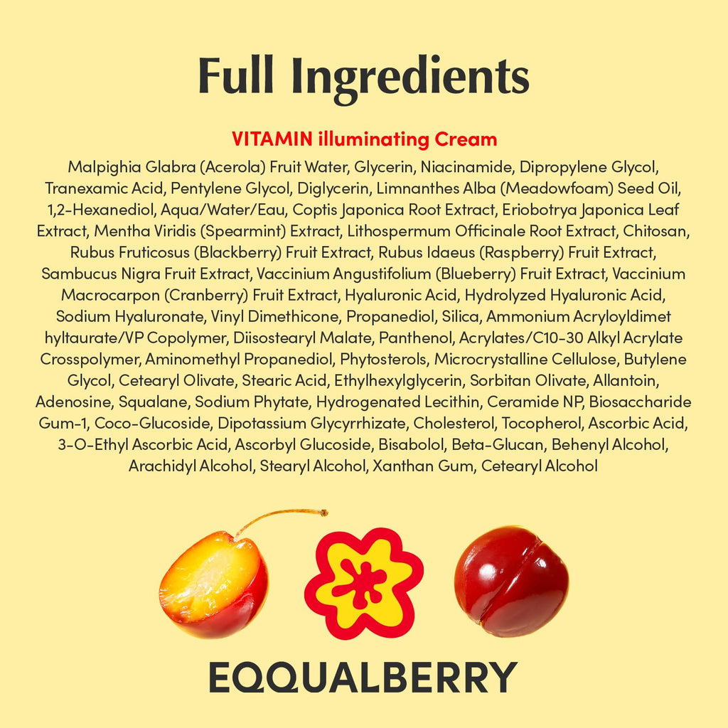 EQQUALBERRY Vitamin Illuminating Cream Double Pack | Vitamin C & 5% Niacinamide+3% TXA | Dark Spot Ceramide Barrier Face Moisturizer | Glowy, Light Hydration | Korean Skincare, 1.69 fl.oz (Pack of 2)