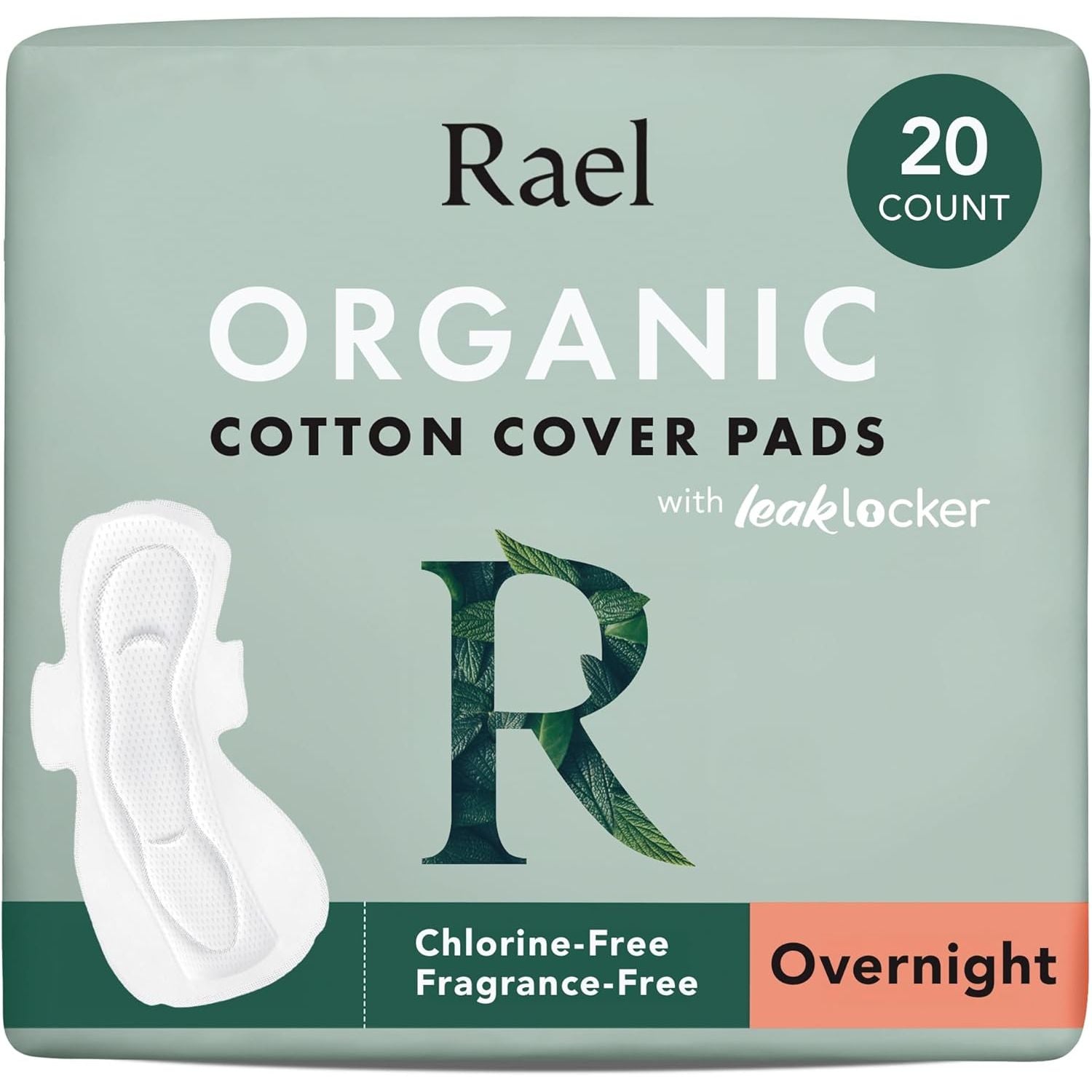 Buy now Rael Pads for Women, Organic Cotton Cover - Period Pads with Wings, Feminine Care, Sanitary Napkins, Heavy Absorbency, Unscented (Large, 24 Count) 20 Count (Pack of 1) Overnight at indiglob india