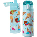 Buy now Bentology Stainless Steel 13 oz Reusable Water Bottle for Kids, Ice Cream - Double Wall Insulated, Spill Proof Lid w/Built-in Straw- Keep Liquids Hot or Cold For Hours- Fits in Lunch Boxes & Bags Ice Cream at indiglob india