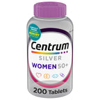 Centrum Silver Women's Multivitamin for Women 50 and Over, 200 Tablets | Contains Vitamin D3, B Vitamins, Calcium, and Antioxidants, Non-GMO Ingredients, Supports Memory and Cognition, GLP-1 Support