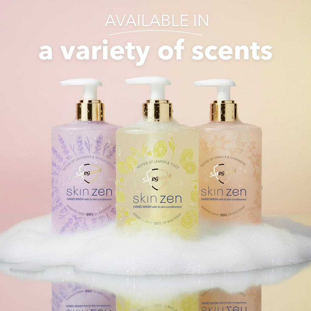 Safeguard Liquid Hand Soap, Skin Zen, Washes Away 99% Bacteria, Made with Natural Moisturizers & 2X Skin Conditioners, Safeguarding Families, PH Balanced Formula, Vanilla & Cashmere Scent, 16 oz