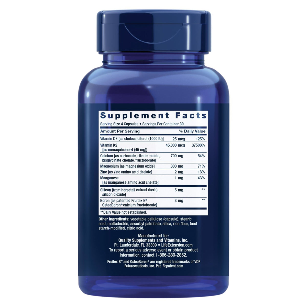 Life Extension Bone Restore Elite with Super Potent K2, 120 Capsules