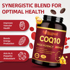 CoQ10 400mg Softgels with PQQ & Omega 3 Fish Oil, 120 Count