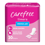 Carefree Panty Liners for Women, Regular, Wrapped, Unscented, 20ct | Pantiliners, Carefree Liners, Daily Liners for Women, Light Periods and Leaks, 8-Hour Odor Control | 20ct (Packaging May Vary)