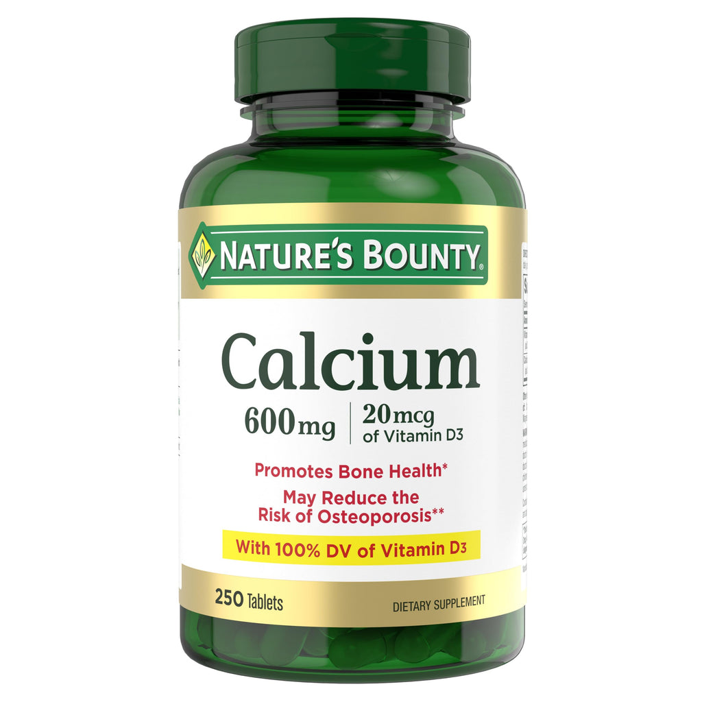 Nature's Bounty High Potency Calcium 600 + D Tablets - 0250ct, 1.17 Bottles (Pack of 2)