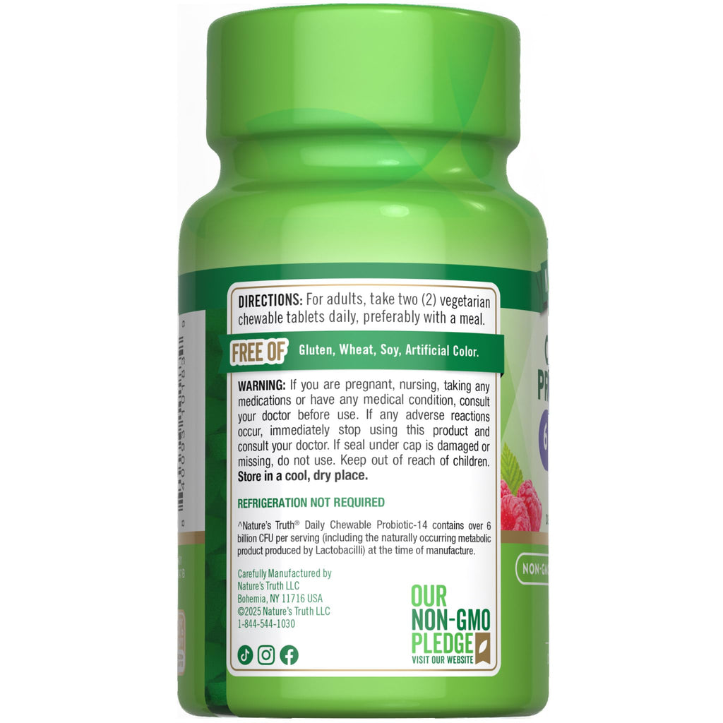 Nature's Truth Probiotic Chewable for Men and Women | 6 Billion CFU