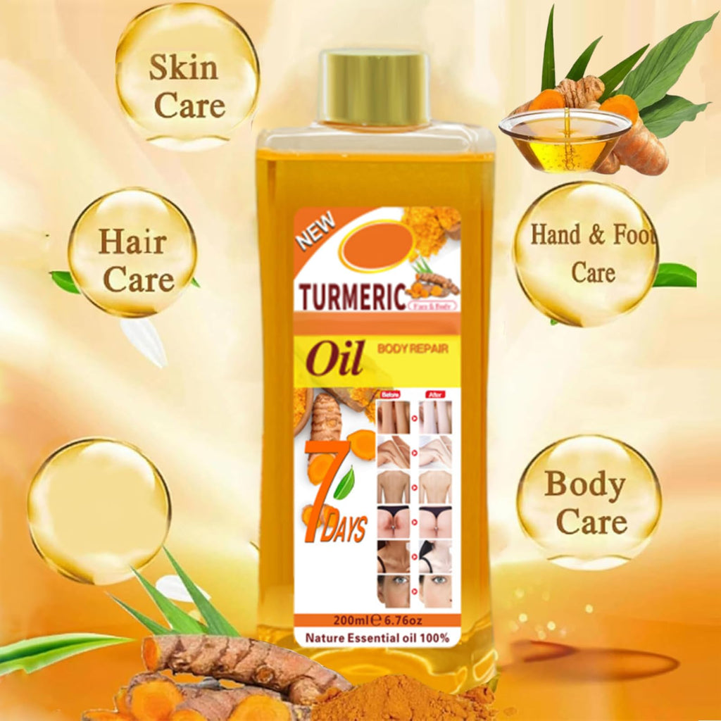 Turmeric Oil for Skin, Soft 7 Turmeric Oil, Natural Moisturizing Nourishing for Face and Body, Vitamin E Body Oil, for All Skin Types