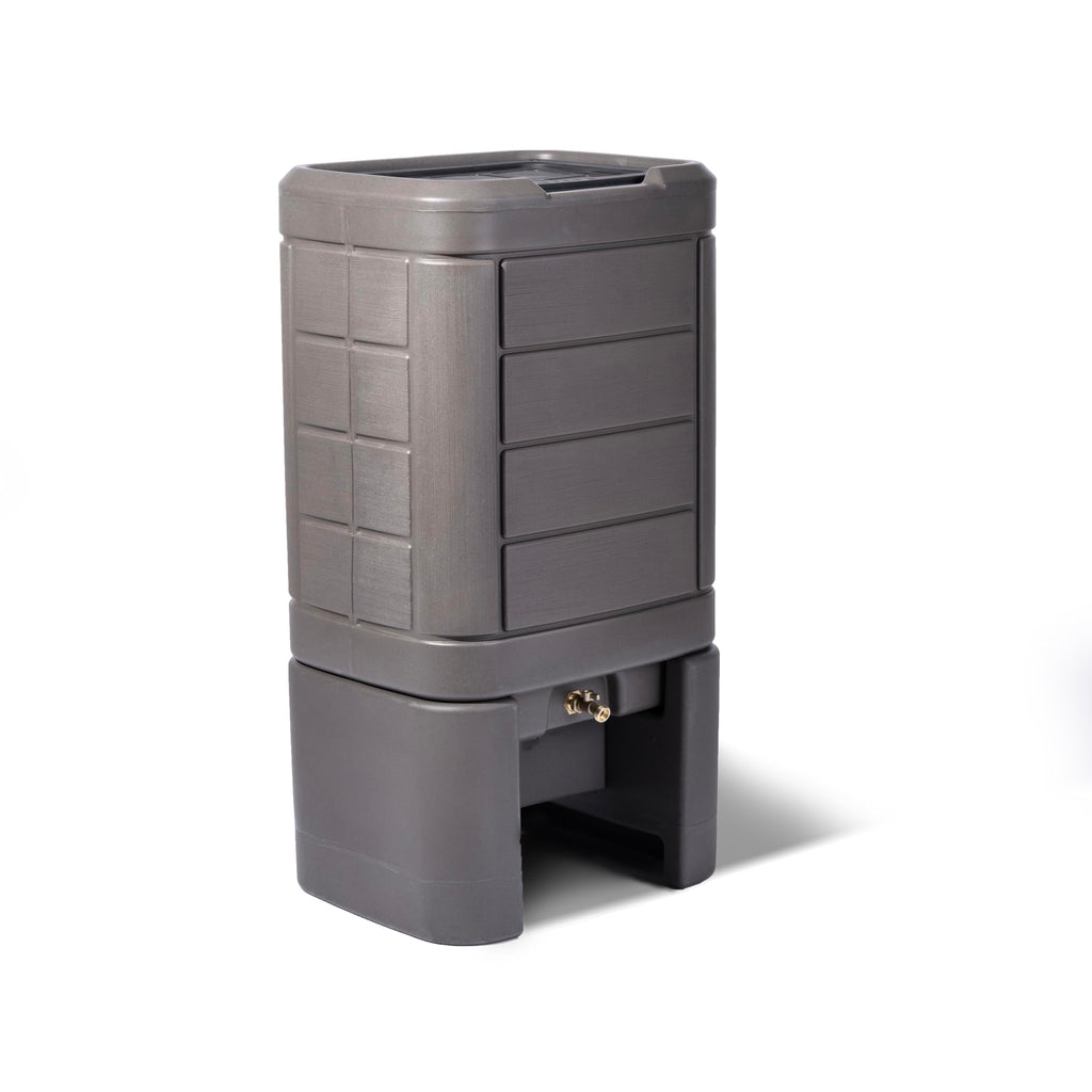 Buy now Step2 Lakewood Rain Barrel with Stand, Outdoor Water Conservation Container, Holds 60 Gallons, Brown at indiglob india