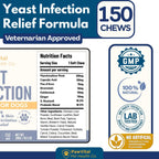 Natural Yeast Infection Treatment for Dogs, 150 Chews – Anti Yeast Support for Itchy Skin & Ears – Helps Reduce Irritation & Paw Licking – Probiotic + Herbal Blend – Bacon Flavored Soft Chews