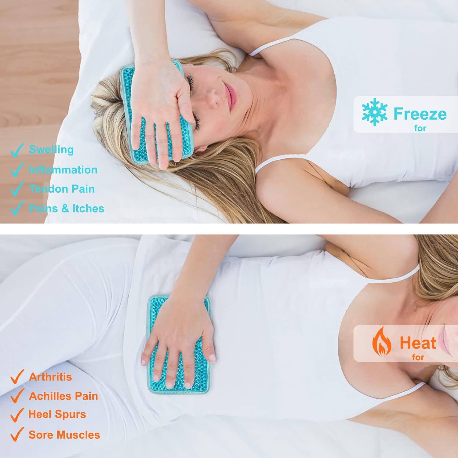 Buy now Gel Beads Ice Pack Ice Bag with Strap-1 Pack Reusable Hot & Cold Pack Compress for Knee, Shoulder, Foot, Back, Ankle, Neck, Hip, Elbow, Wisdom Tooth-7.76''x4.93''(Blue) at indiglob india