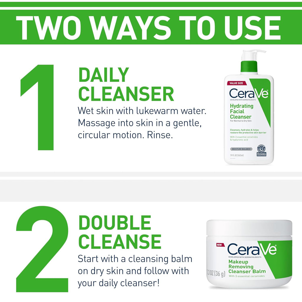 Buy now CeraVe Hydrating Facial Cleanser, Moisturizing Face Wash For Dry Skin, Hyaluronic Acid + Ceramides + Glycerin, Hydrating Cleanser For Normal To Dry Skin, National Eczema Association Certified at indiglob india