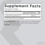 Sports Research® L-Theanine 200mg with Suntheanine®, 60 Softgels | Double Strength Relaxation, Focus & Mood Support - Made w/ Organic Coconut Oil | Non-GMO, Gluten-Free, 60 Servings