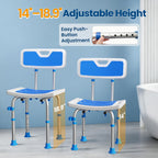 Shower Chair for Inside Shower, 400 lbs Adjustable Chair with Back