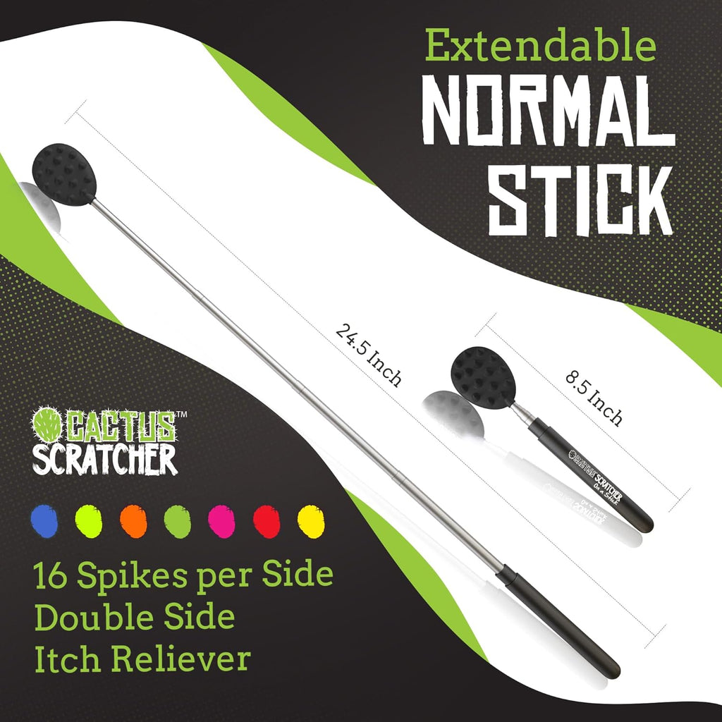 Buy now Cactus Scratcher Extendable Telescopic Back Scratcher - Extends 29" Long Double Sided Retractable Scratching Tool for Hand, Neck, Head, and Body - Universal Gift for Family, Pets, and Friends, Black at indiglob india
