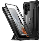 Buy now Poetic Revolution Case Compatible with Galaxy S22 Ultra 5G 6.8 inch, Full Body Rugged Shockproof Protective Cover Case with Kickstand, Built-in Screen Protector Work with Fingerprint ID, Black Default at indiglob india