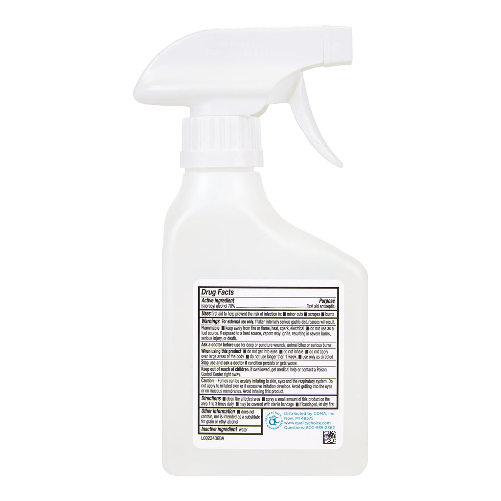 Quality Choice First Aid Antiseptic, 70% Isopropyl Alcohol for Minor Cuts, Scrapes and Burns, Spray, 10 FL OZ