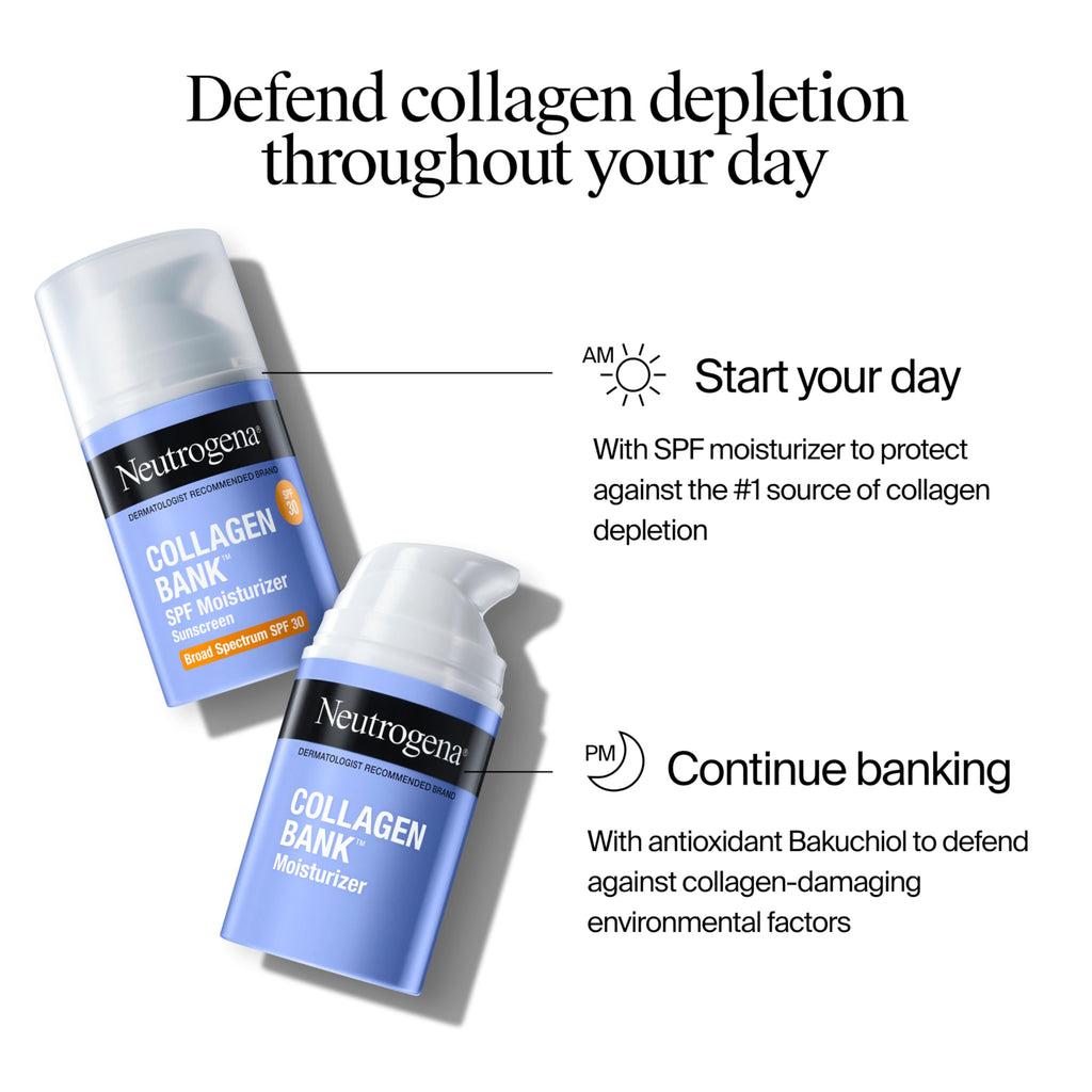 Buy now Neutrogena Collagen Bank Face Moisturizer with SPF 30 Sunscreen, Larger Size Anti-Aging Face & Neck Collagen Cream, Micro-Peptide, Support & Defend SkinÆ’??s Natural Collagen, 2.7 fl oz at indiglob india
