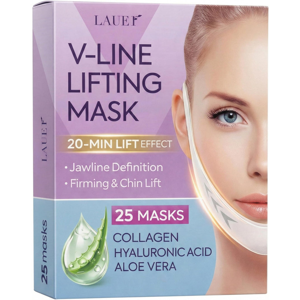 V Shaped Contouring Face Mask Line Shaping Lifting Belt Neck Reduction Jawline Lift Tape Enhancer Firming Chin Up Collagen Hyaluronic Acid Aloe Vera