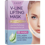 V Shaped Contouring Face Mask Line Shaping Lifting Belt Neck Reduction Jawline Lift Tape Enhancer Firming Chin Up Collagen Hyaluronic Acid Aloe Vera