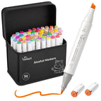 Professional Alcohol Markers, 54 Colors Fine & Chisel Sketch Pens
