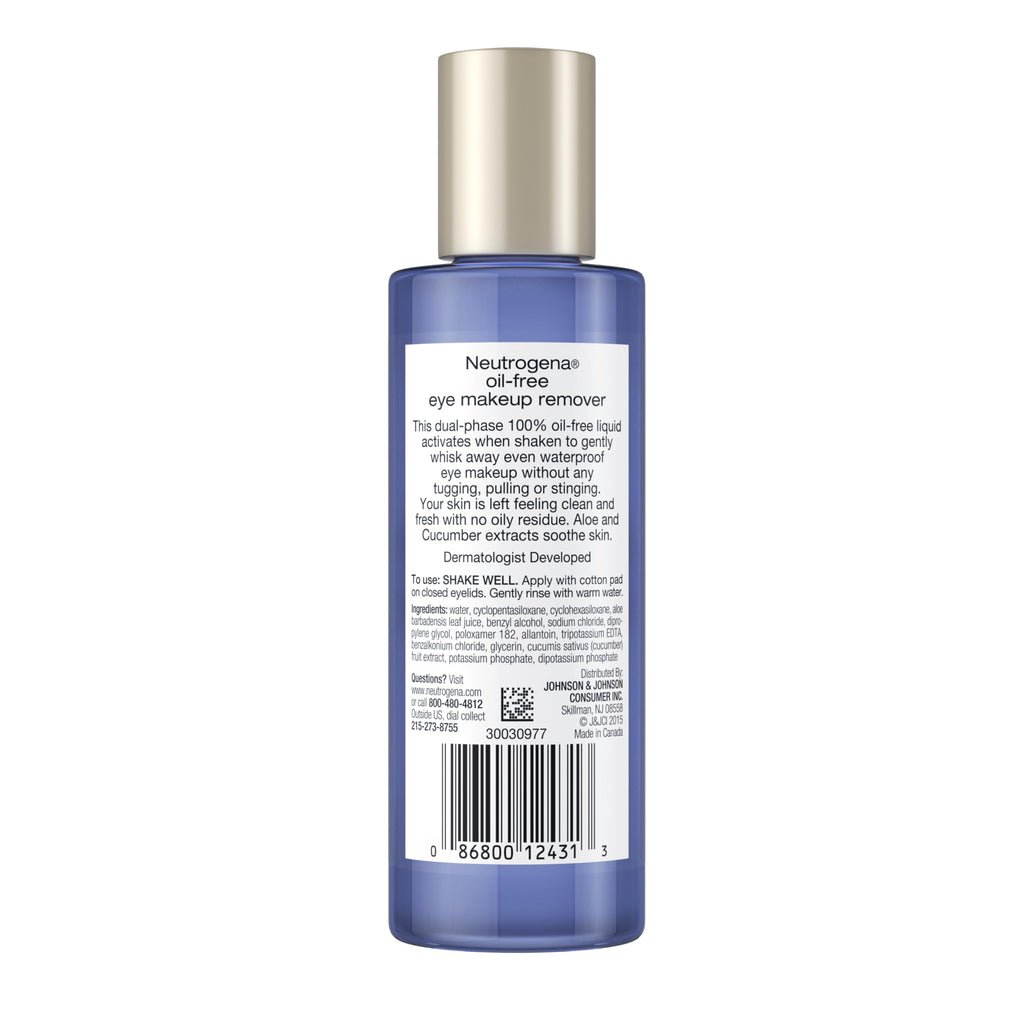Neutrogena Gentle Oil-Free Eye Makeup Remover & Cleanser, 3.8 fl oz | Sensitive Eyes, Waterproof Mascara, Dermatologist & Ophthalmologist Tested