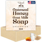 Oatmeal Soap – Natural Oatmeal & Honey Goat Milk Bar – Face & Body Wash for Eczema, Psoriasis, Dry, Itchy, Sensitive Skin Relief – Unscented Soap Great for Kids, Babies – Handcrafted, Made in USA