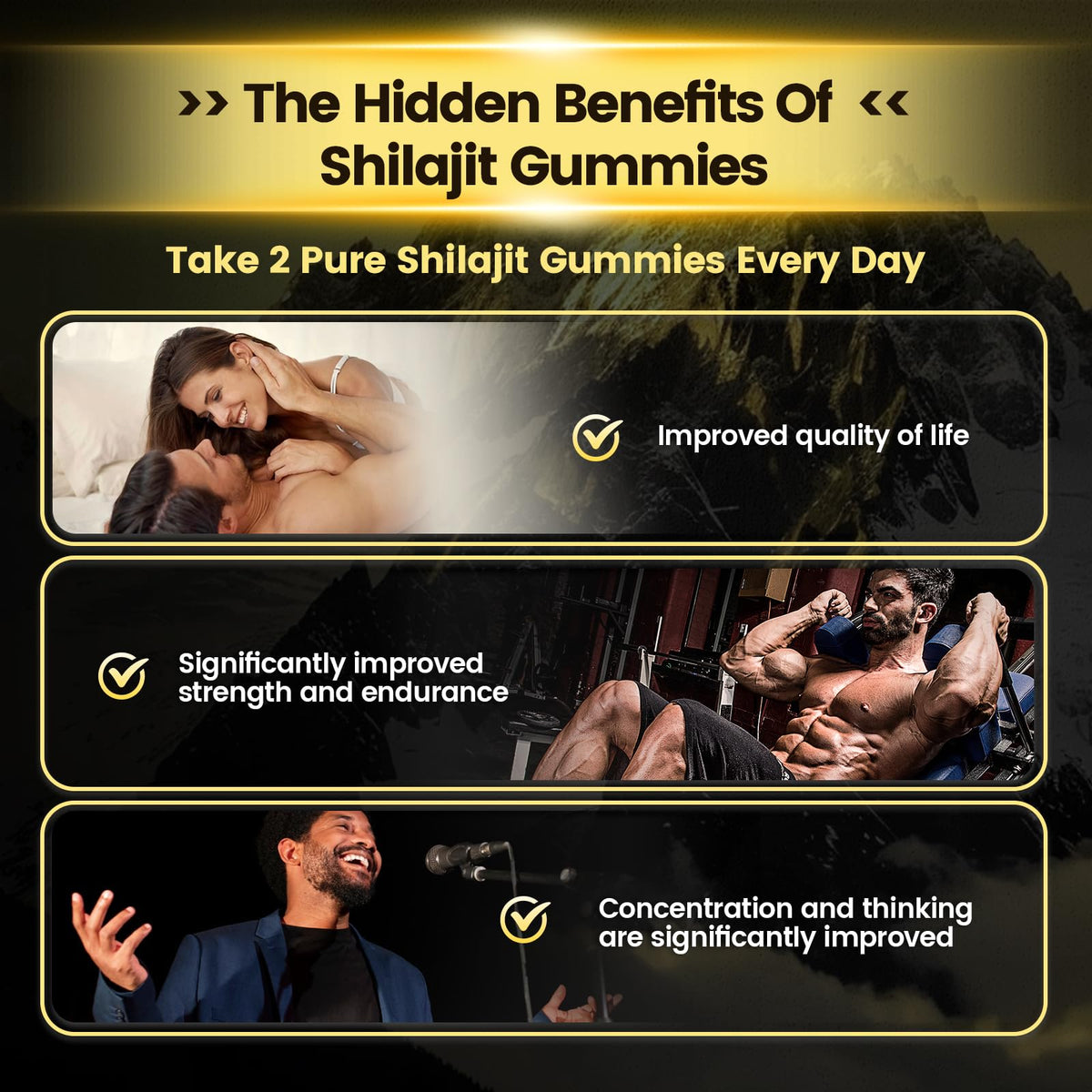 Himalayan Shilajit Gummies with Ashwagandha & Gokshura | 85+ Trace Minerals & Fulvic Acid | Organic, Non-GMO Micronutrient Supplement for Men & Women | 100% Pure & Natural(4kMG /1 Bag)