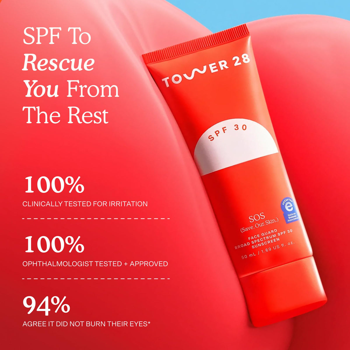 Tower 28 SOS FaceGuard SPF 30 Zinc Oxide Face Sunscreen (2.3 oz)