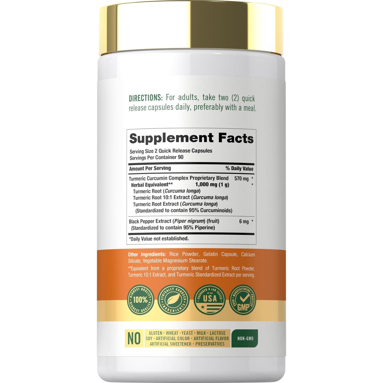 Carlyle Turmeric Curcumin with Black Pepper | 180 Capsules | Turmeric Complex Supplement | Non-GMO, Gluten Free