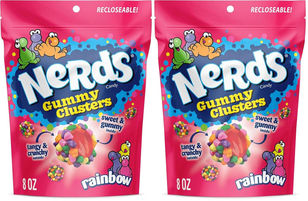 Buy now NERDS Gummy Clusters Candy, Rainbow, Crunchy and Gummy, 8 oz at indiglob india