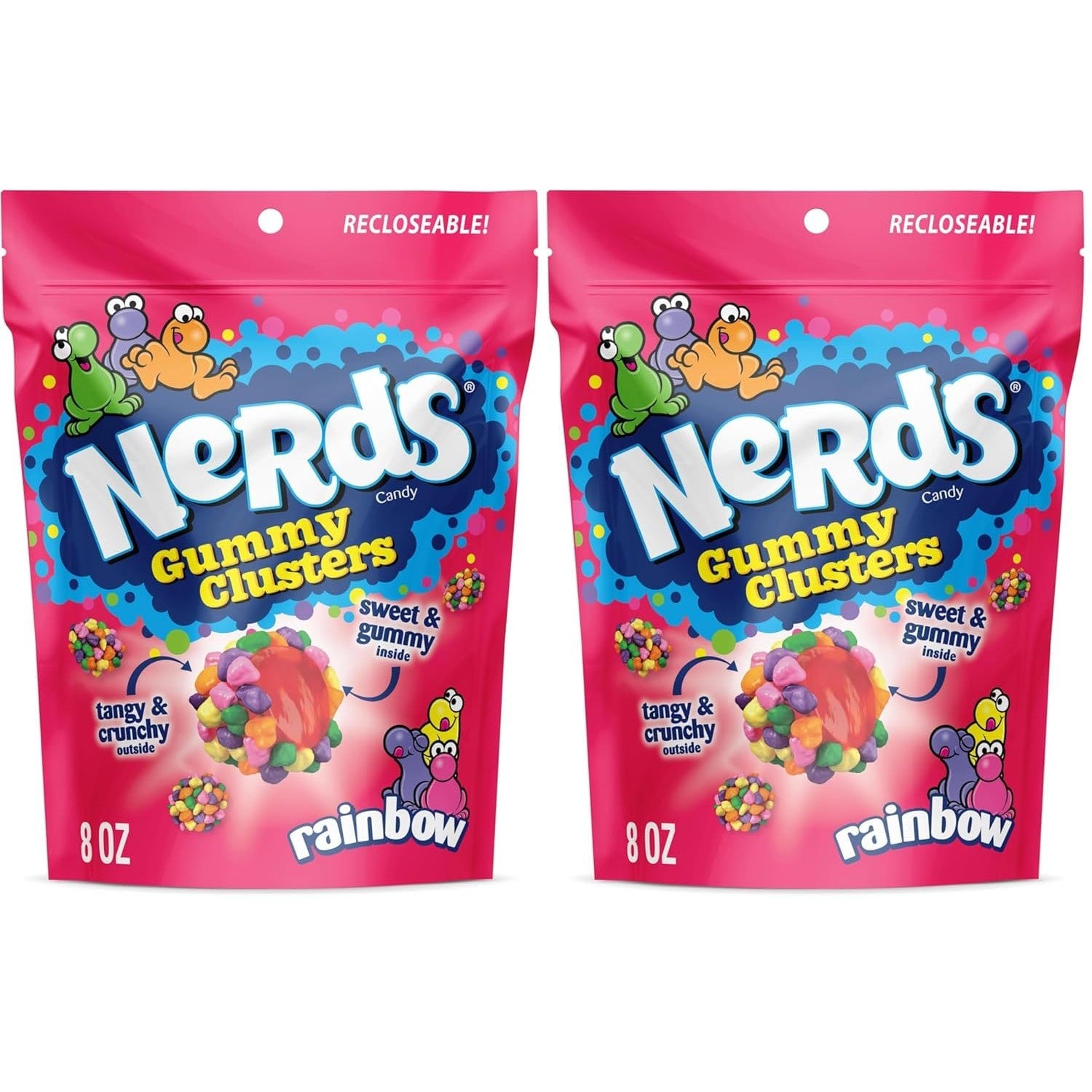Buy now NERDS Gummy Clusters Candy, Rainbow, Crunchy and Gummy, 8 oz Rainbow 8 oz (Pack of 2) at indiglob india