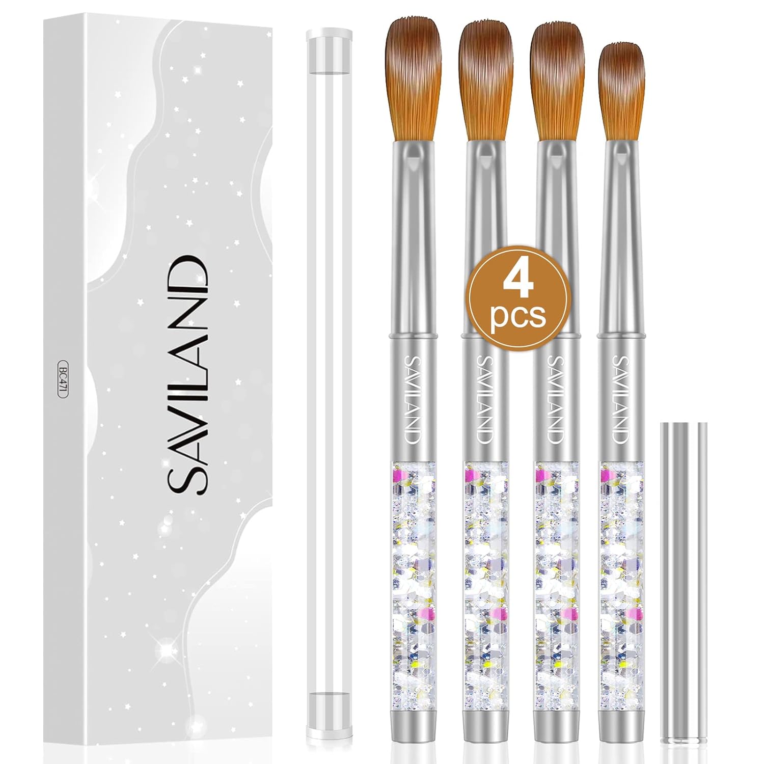 Buy now SAVILAND 3pcs Acrylic Nail Brush Set: Size 6,8,12 Professional Nail Brushes for Acrylic Application Acrylic Powder Nail Art Extension & 3D Carving Manicure Tools for Beginners Home DIY 4PCS Silver Acrylic Nail Brush Set at indiglob india