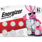 Energizer LR44 / A76 Button Batteries, (10 Pack), 1.5V LR44 Batteries