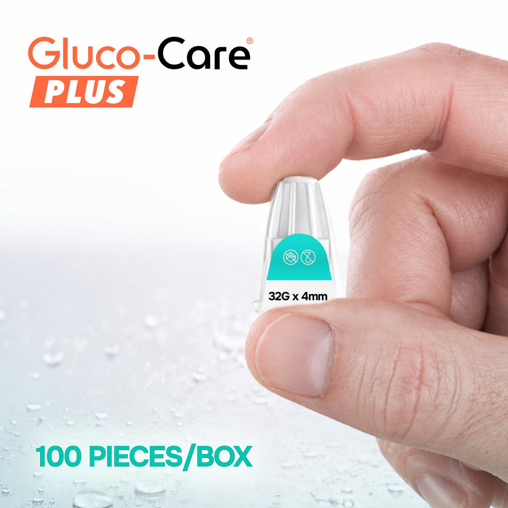 GLUCO-CARE Plus Pen Tips, 32G x 4mm, Ultra-Fine, Twist-On Design, 100 Count