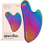 Buy now Kitsch Stainless Steel Gua Sha Facial Tools - Guasha Tool for Face, Face Sculpting Tool, Jawline Shaper, Double Chin Reducer, Body Gua Sha Tools, Lymphatic Drainage Massager, Facial Skin Care - Silver at indiglob india