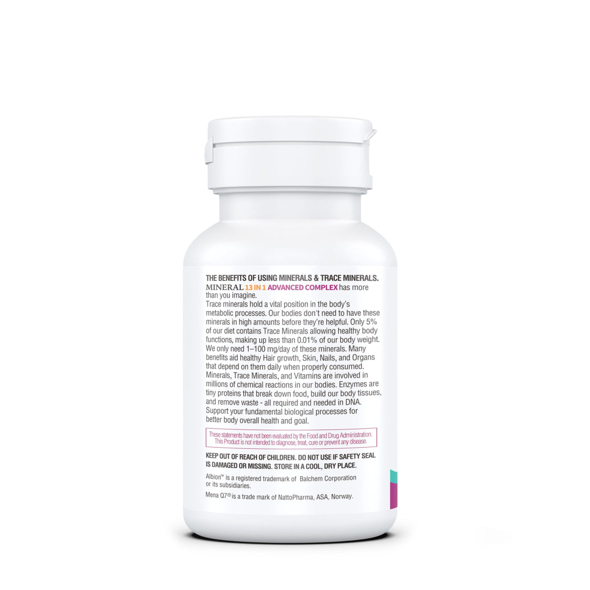 KAPPA NUTRITION Mineral 13 in 1 Advanced Complex with Albion® Chelated Minerals & MenaQ7® MK-7 Vitamin K2 | Calcium, Zinc, Selenium, Chromium, Iodine & Trace Minerals | 90 Vegan Capsules