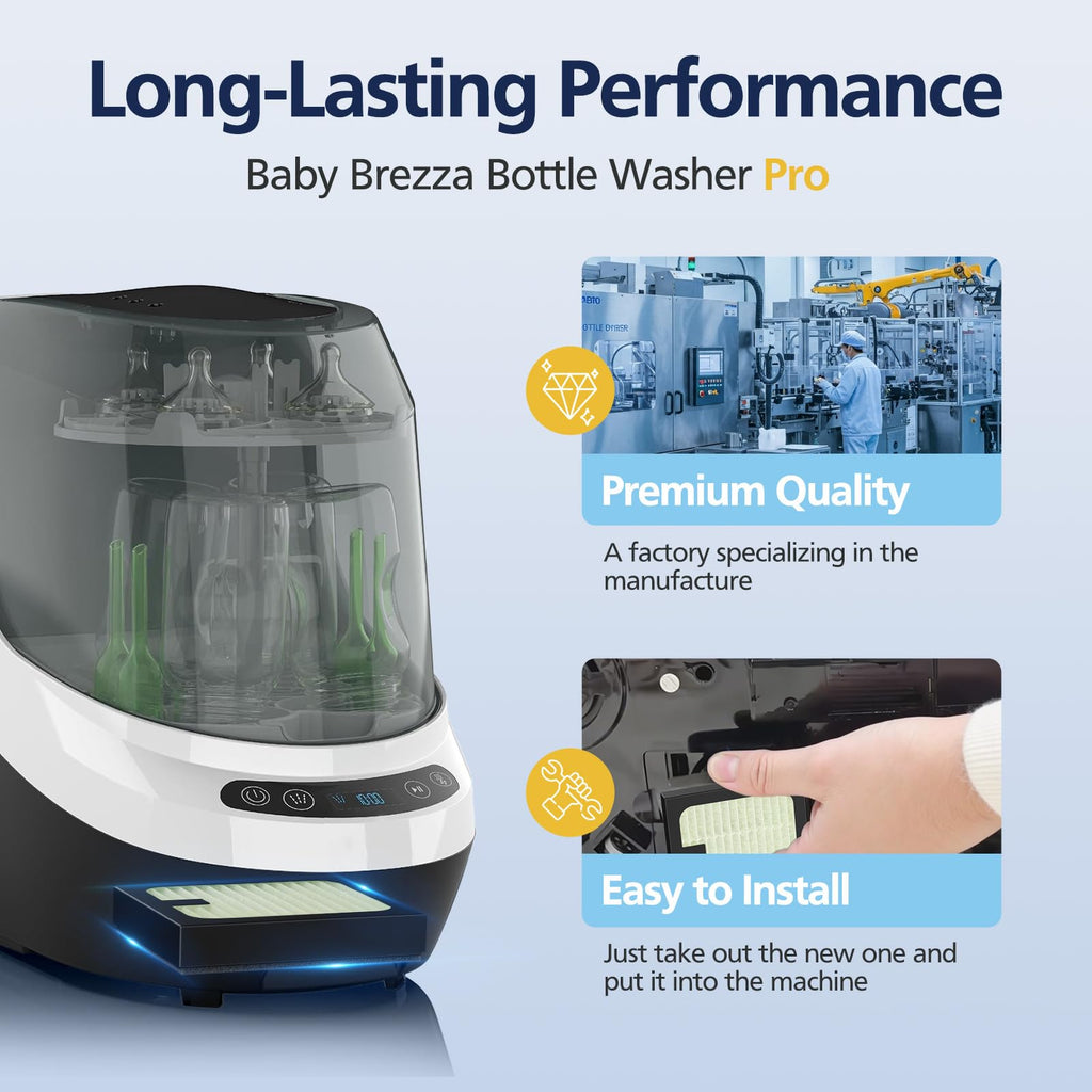 4 Pack HEPA Filter Replacement for Baby Brezza Baby Bottle Washer Pro