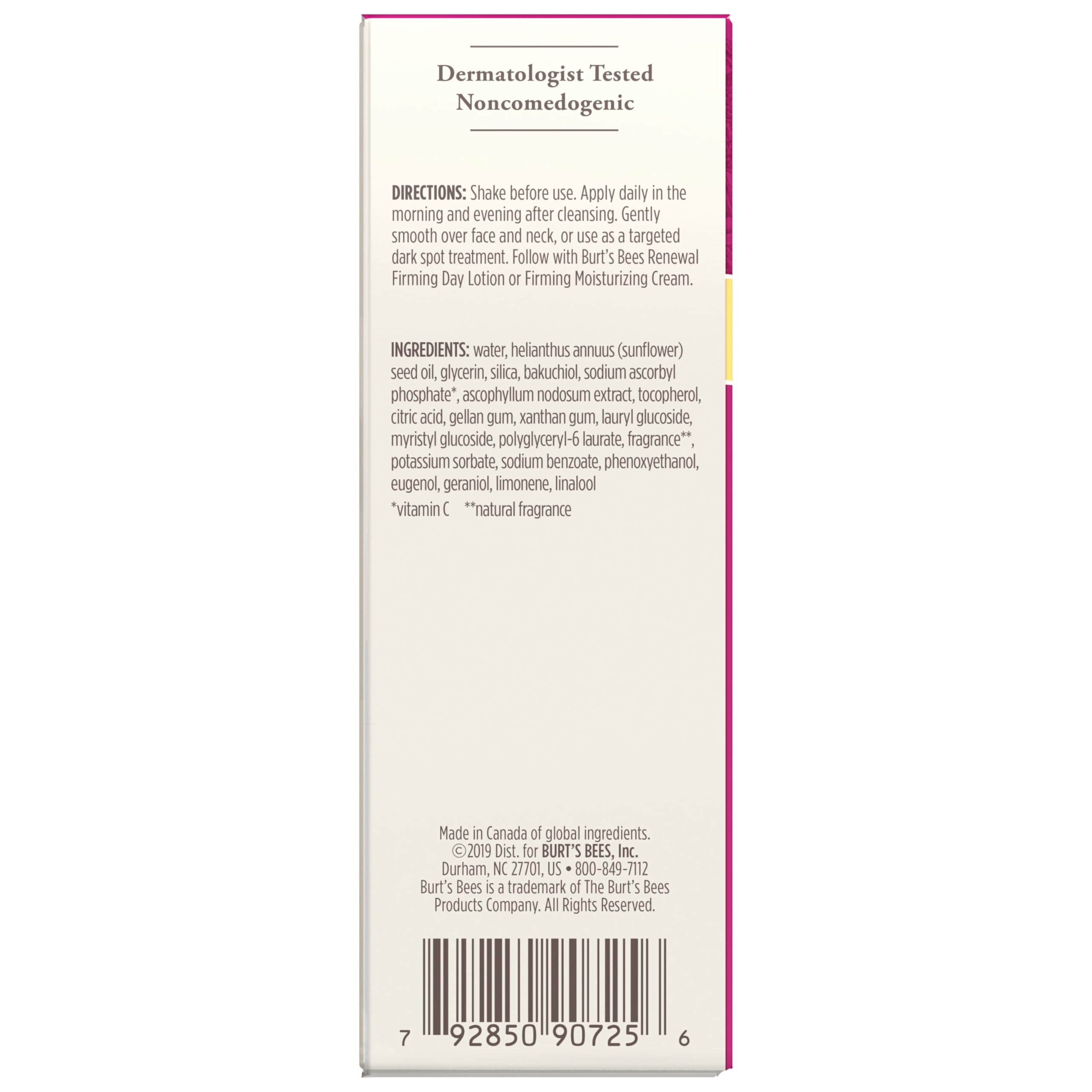 Buy now Burt's Bees Renewal Dark Spot Corrector With Natural Retinol Alternative and Vitamin C, Reduces Appearance of Dark Spots and Uneven Skin Tone, 98.6 Percent Natural Origin Skin Care, 1 fl. oz. Bottle at indiglob india