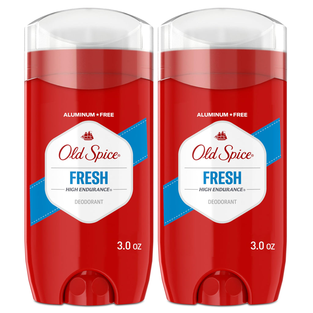 Old Spice Aluminum Free Deodorant for Men, High Endurance, 24/7 Lasting Freshness & Long Lasting Scent, 24/7 Advanced Sweat & Odor Protection, Fresh Scent, 3.0 oz (Pack of 2)