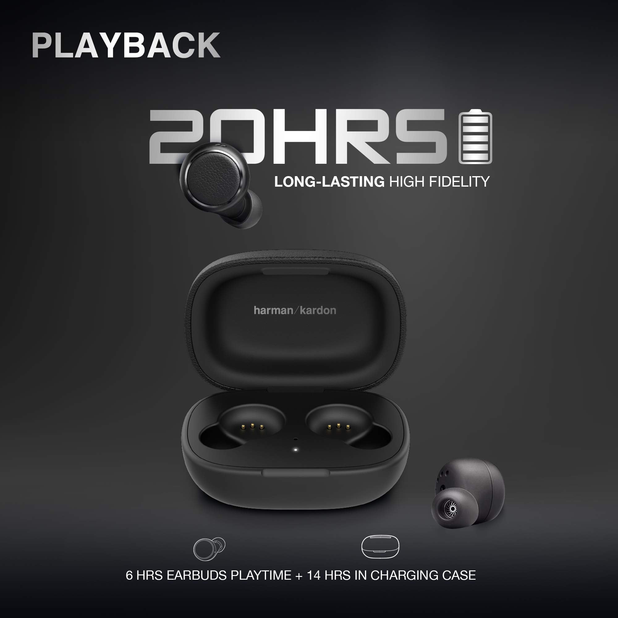 Buy now harman/kardon Fly True Wireless IE Headphones Black at indiglob india