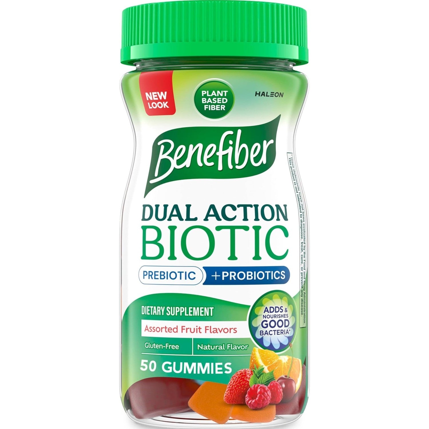 Benefiber Prebiotic Fiber Supplement Gummies, Assorted Fruit Flavor, 50 Ct | Plant-based Prebiotic Fiber, Supports Gut Health by Nourishing Good Gut Bacteria, GLP-1 Support for Digestive Health